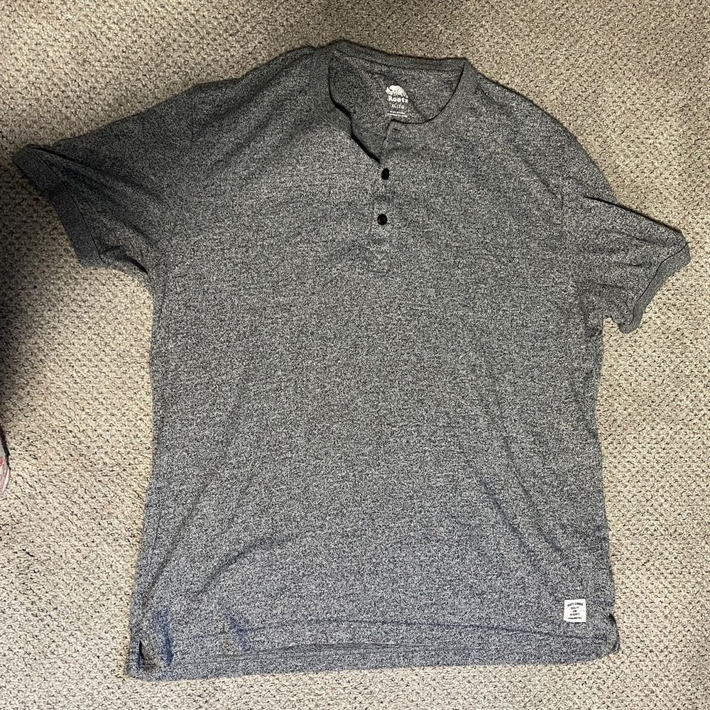 Roots Heather Grey Henley Tee